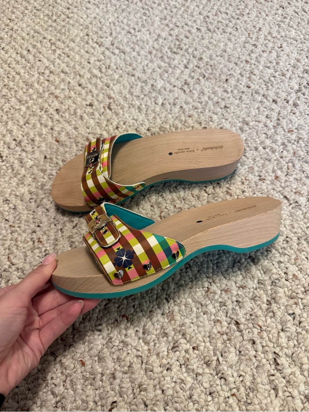 DR SCHOLLS X KATE SPADE BELLA PLAID SLIDES - Picture 5 of 8